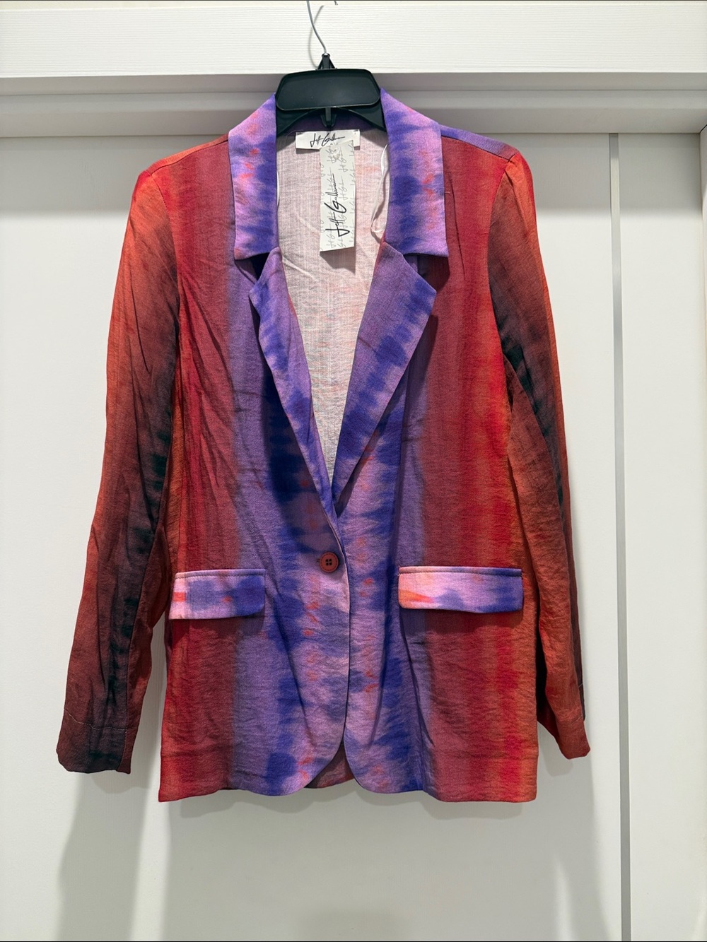 Jeff Gallano Tie-Dye Blazer in Red and Purple